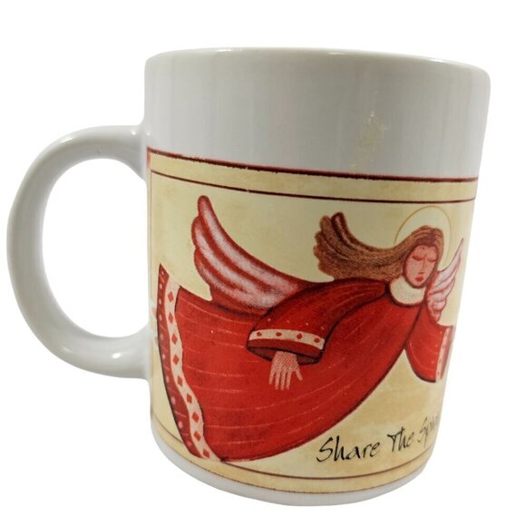 SHARE THE SPIRIT Angel 10 Oz Ceramic Mugs Cups – Set of 2 - Picture 6 of 16